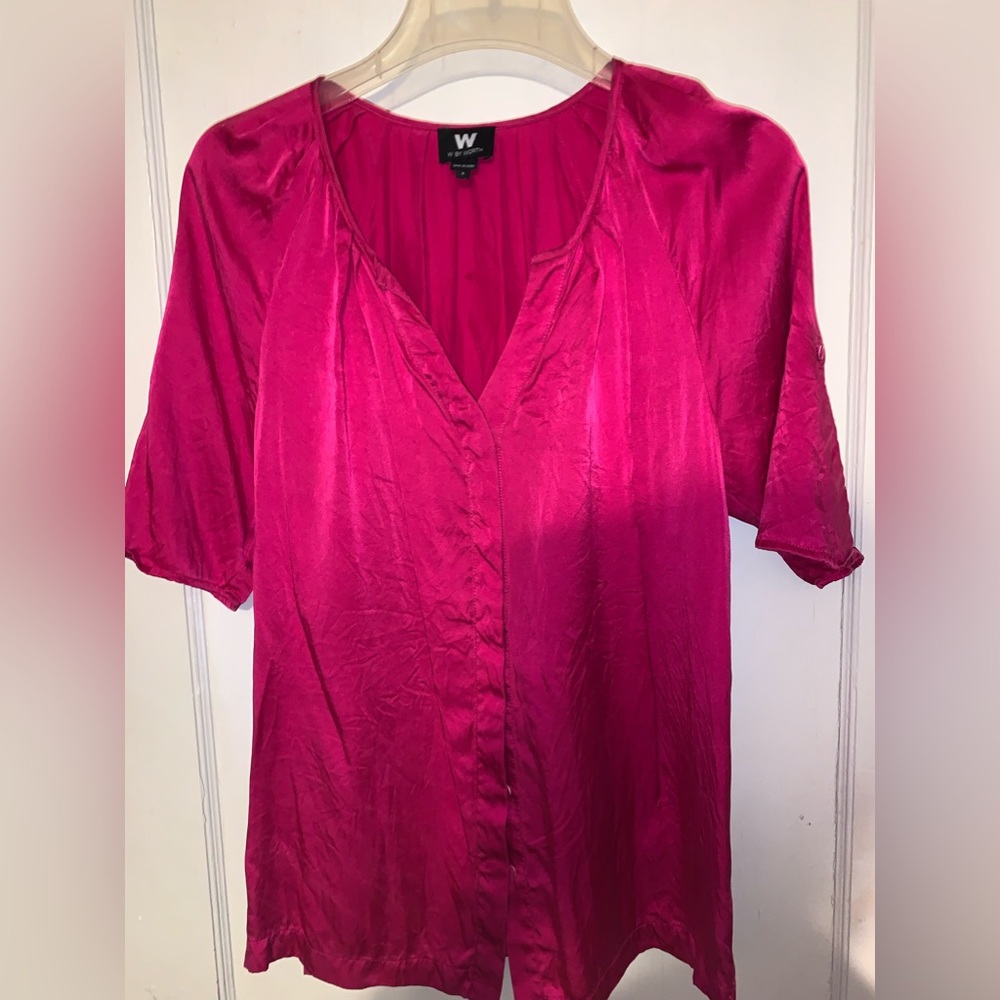 Hot pink silk shirt